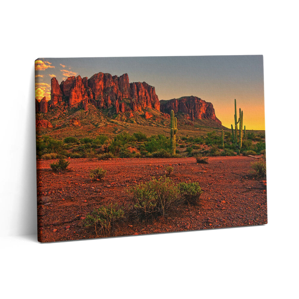 Pictură pe pânză 80x60 Apus de soare cu un munte în Phoenix, Arizona