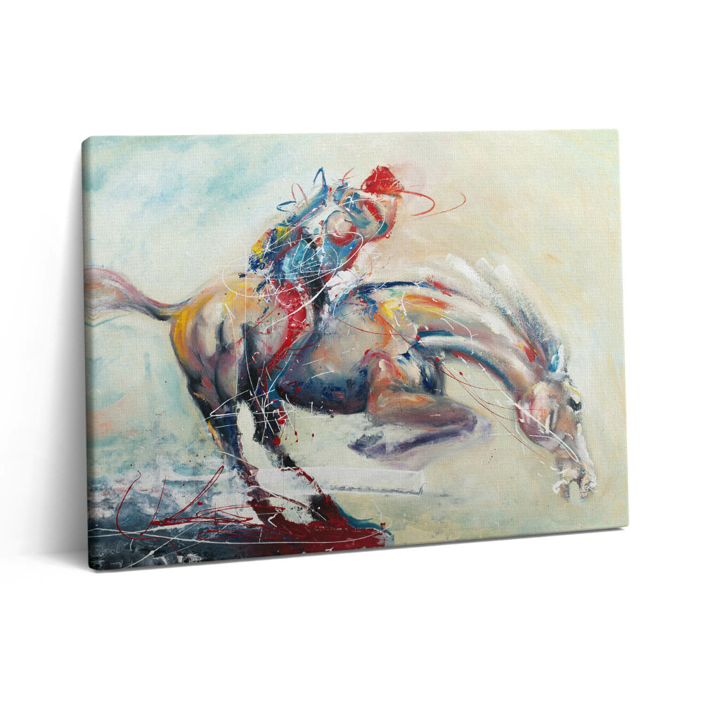 Pictură pe pânză 80x60 Ilustrație a cailor în galop