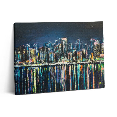 Pictură pe pânză 80x60 Țara Florilor – un oraș de coastă fantastic