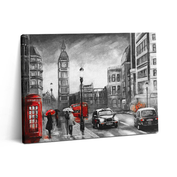 Pictură pe pânză 80x60 Vedere a străzii din Londra și a Big Ben-ului