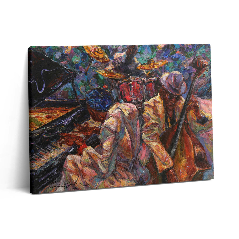 Pictură pe pânză 80x60 Artă - Personaje care cântă la instrumente