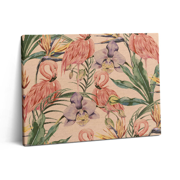 Pictură pe pânză 80x60 Flori tropicale în stil boho