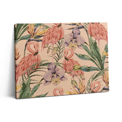 Pictură pe pânză 80x60 Flori tropicale în stil boho