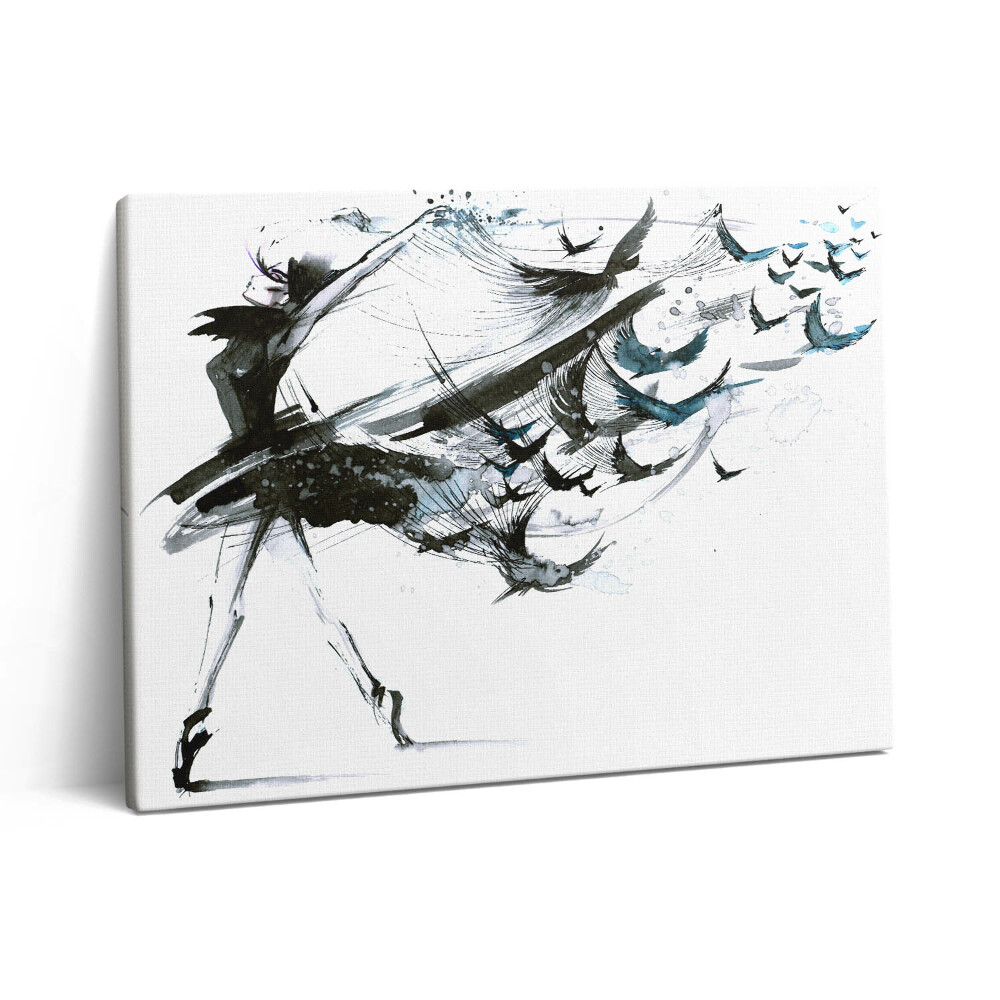 Pictură pe pânză 80x60 Ilustrație a unei femei dansând balet