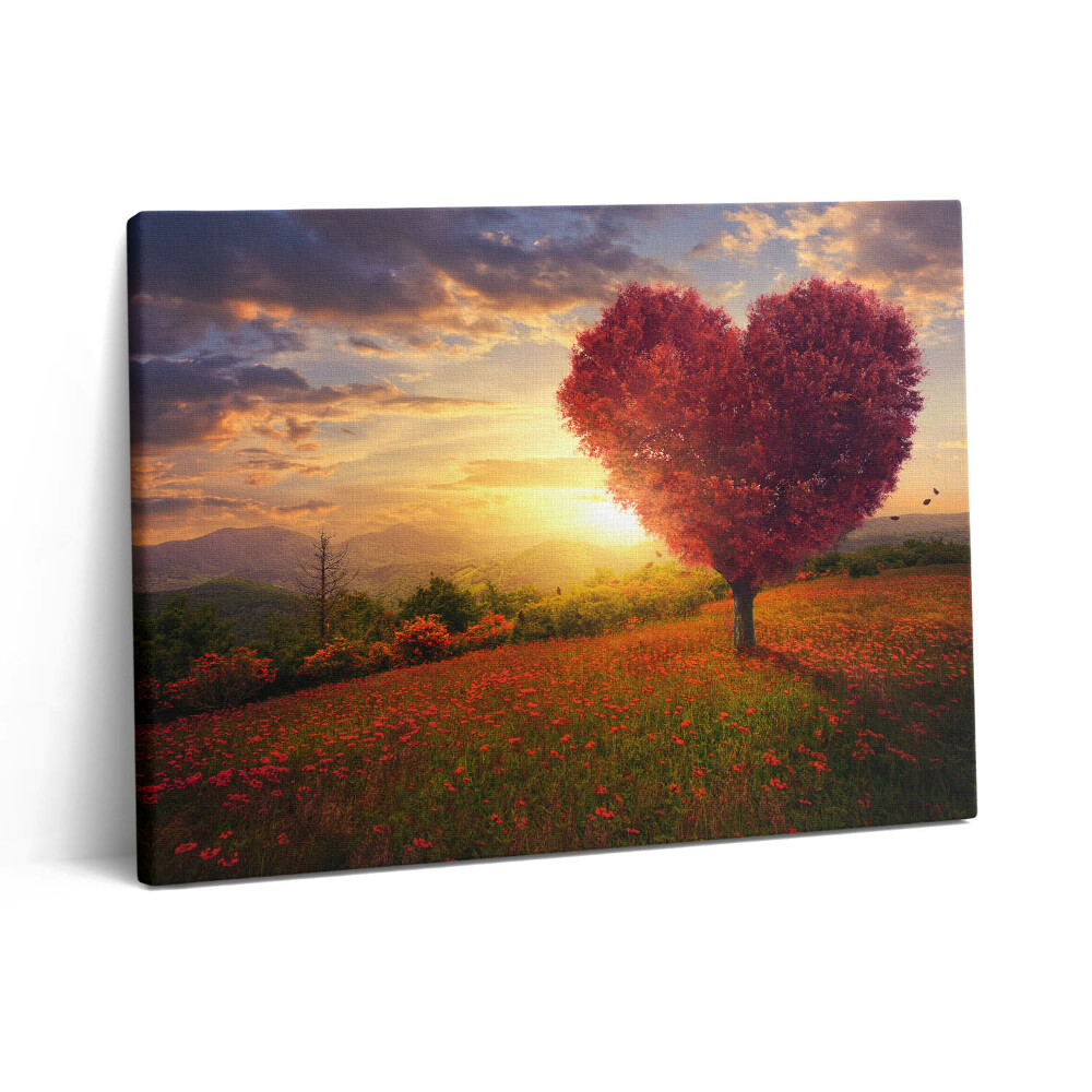 Pictură pe pânză 80x60 Copacul iubirii în formă de inimă