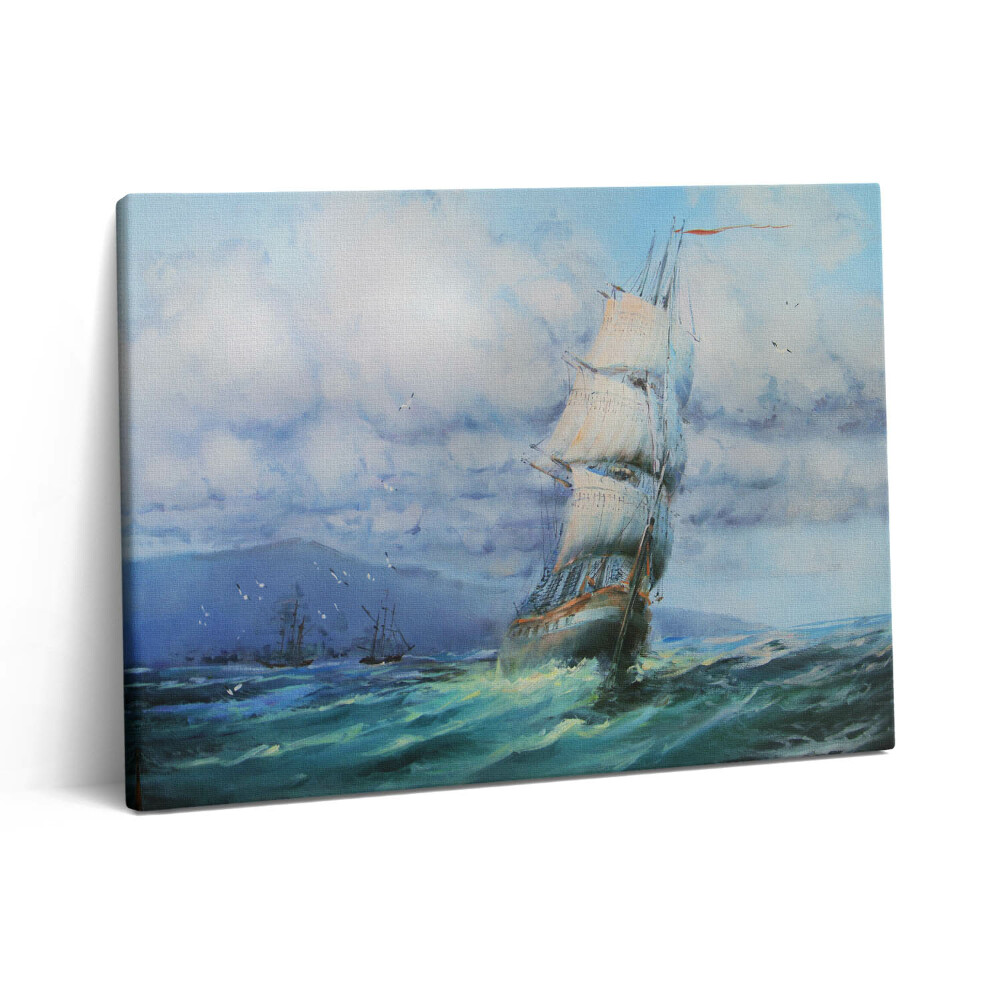 Pictură pe pânză 80x60 O corabie pictată pe apă