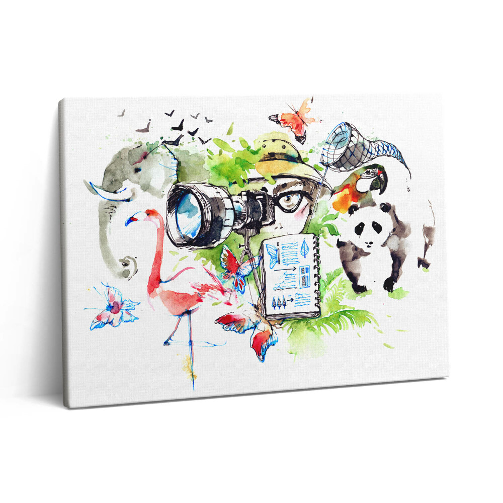 Pictură pe pânză 80x60 Acuarelă natură animală și zoolog