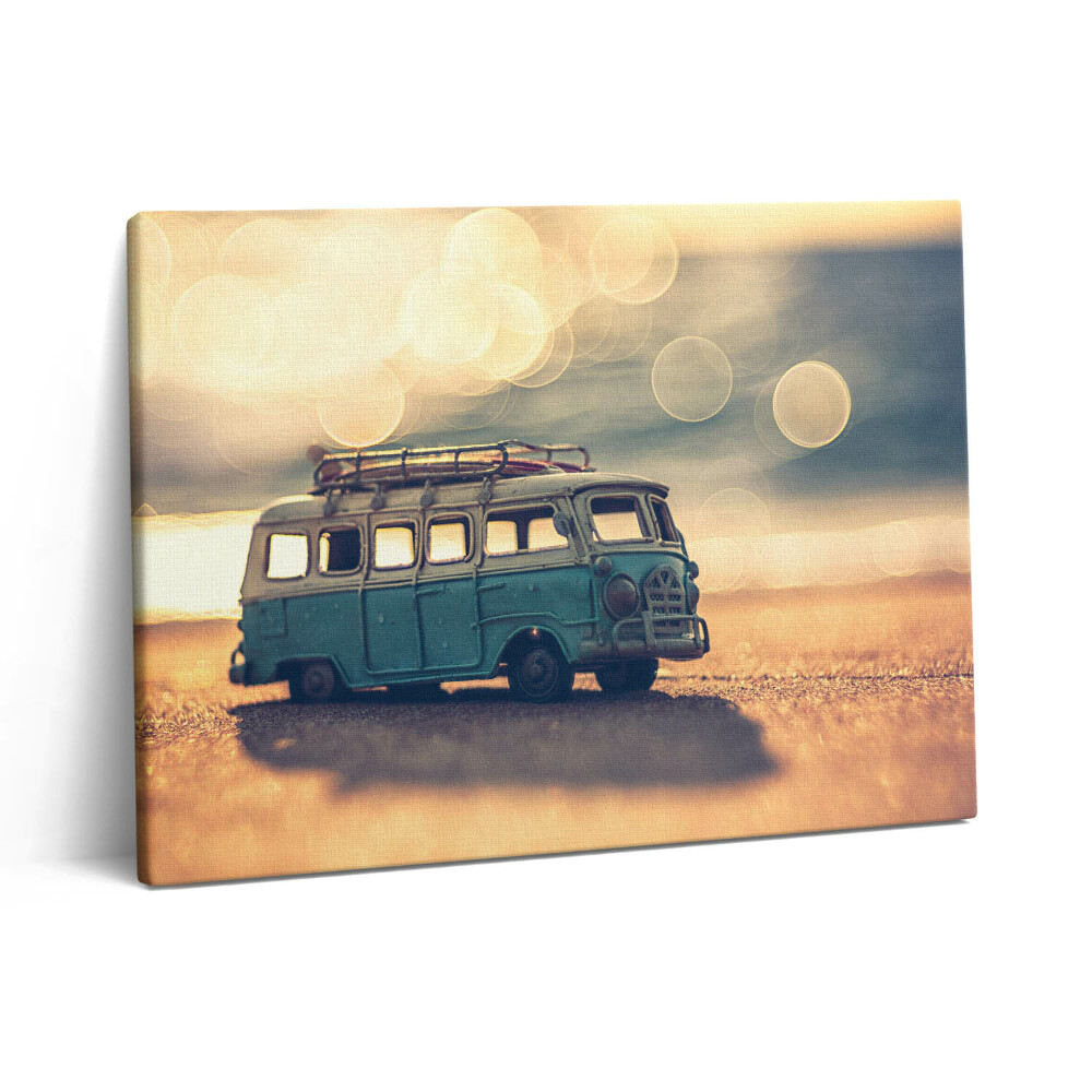 Pictură pe pânză 80x60 Rulotă pe plajă