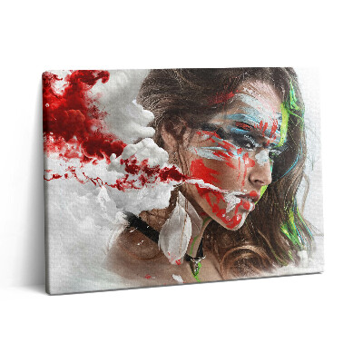 Pictură pe pânză 80x60 Portretul unei femei indiene