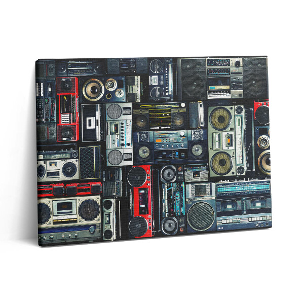 Pictură pe pânză 80x60 Muzică - Boombox vintage