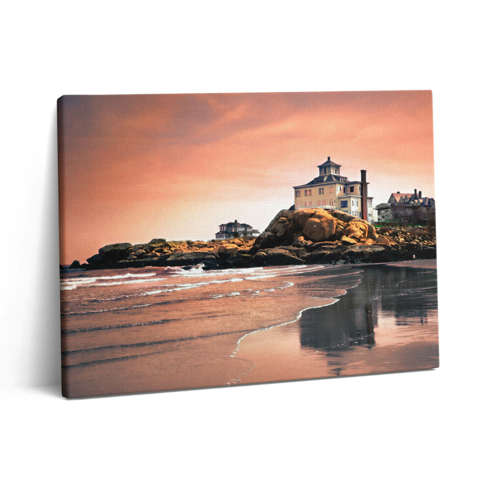 Pictură pe pânză 80x60 Cabana lui Sherman de pe malul mării