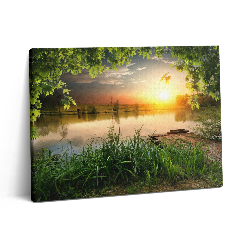 Pictură pe pânză 80x60 Apus de soare într-o zi de vară