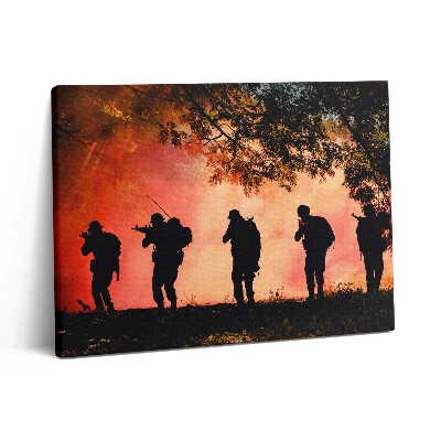 Pictură pe pânză 80x60 Soldați pe câmpul de luptă