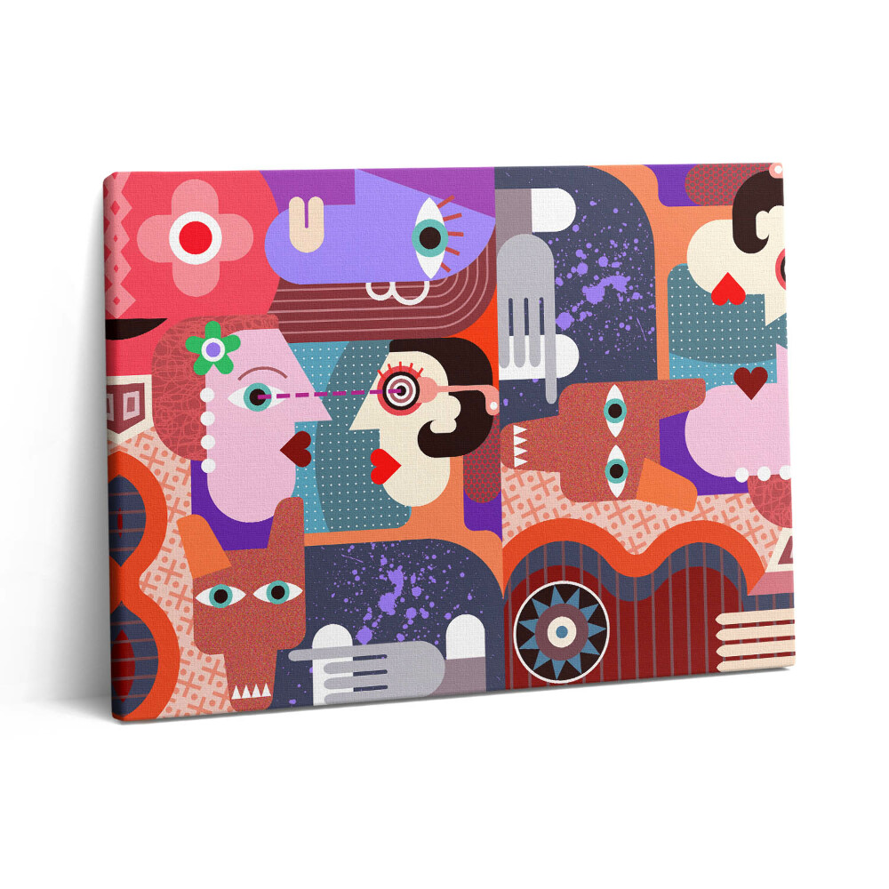 Pictură pe pânză 80x60 Fețe abstracte