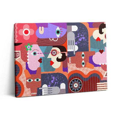 Pictură pe pânză 80x60 Fețe abstracte