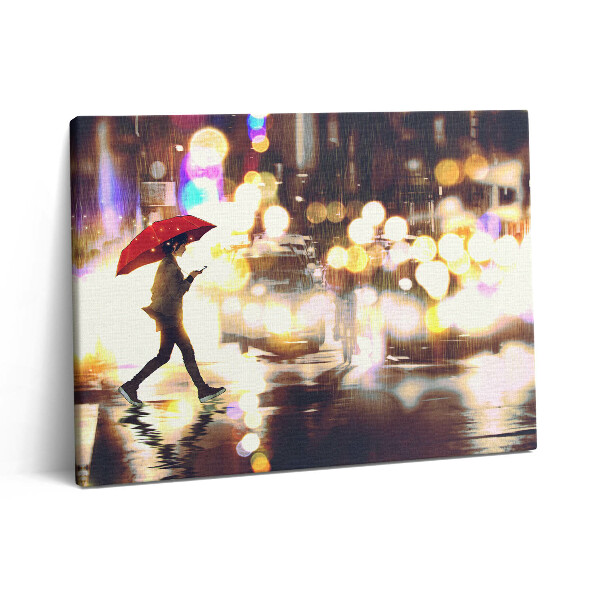 Pictură pe pânză 80x60 Ilustrație anime de pe Rain Street