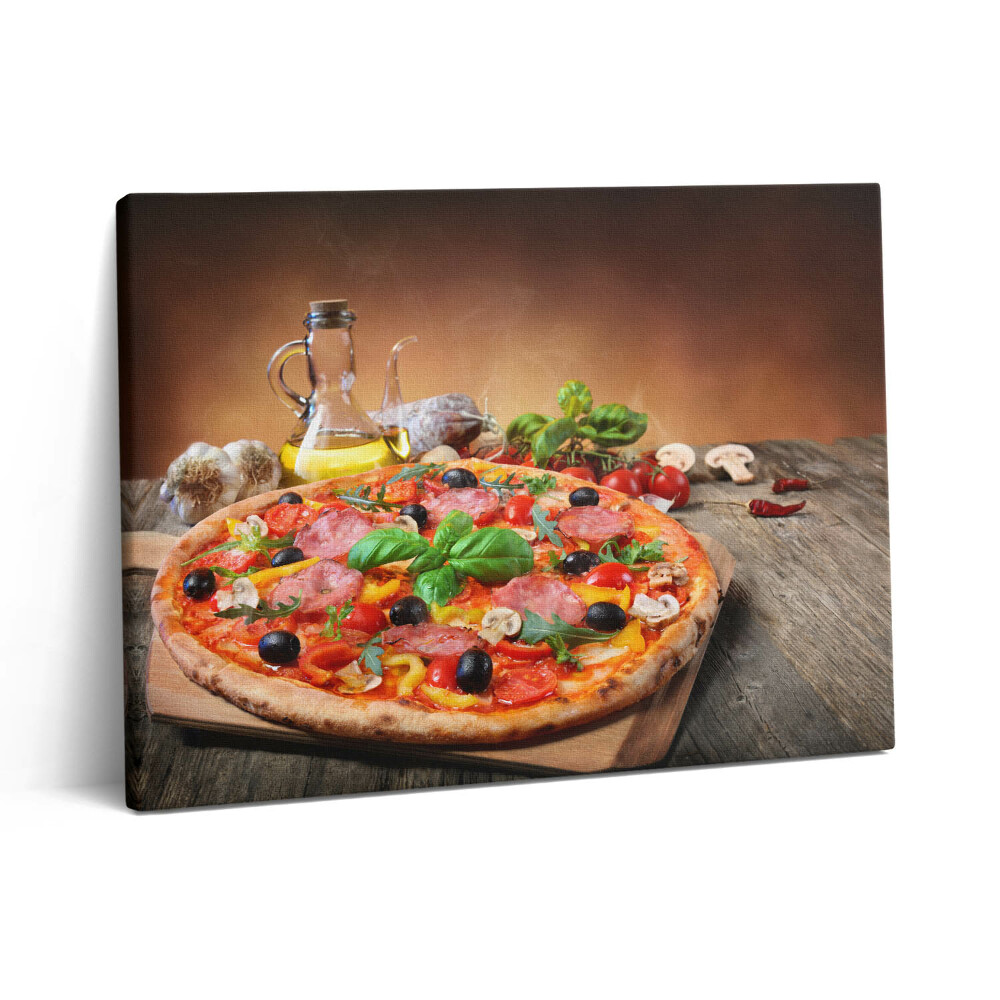 Pictură pe pânză 80x60 Pizza italiană cu ulei de măsline