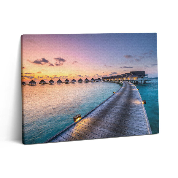 Pictură pe pânză 80x60 Apus de soare în Maldive