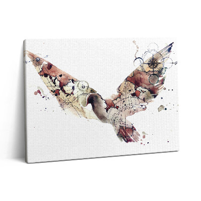 Pictură pe pânză 80x60 Acuarelă abstractă de păsări