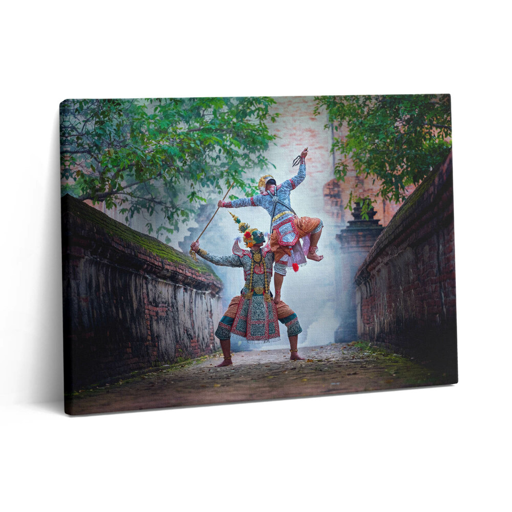 Pictură pe pânză 80x60 Thailanda dansează cu măști