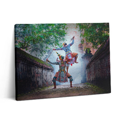 Pictură pe pânză 80x60 Thailanda dansează cu măști