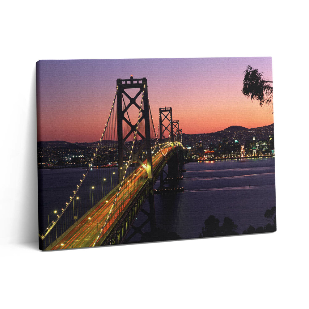 Pictură pe pânză 80x60 Podul și apusul de soare din San Francisco