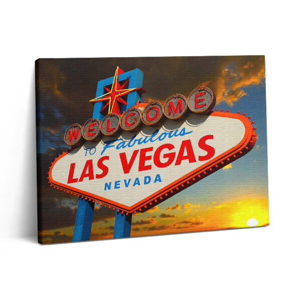 Pictură pe pânză 80x60 Semnul Las Vegas la apus
