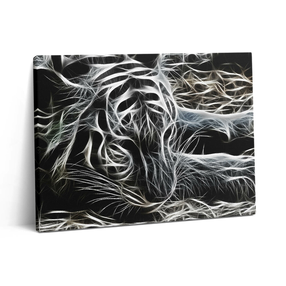 Pictură pe pânză 80x60 Model abstract de tigru