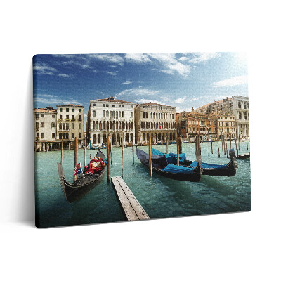 Pictură pe pânză 80x60 Gondole Veneția Italia
