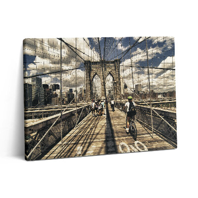 Pictură pe pânză 80x60 Vedere a podului Brooklyn din New York