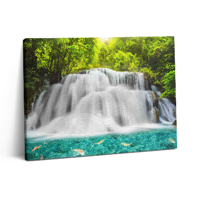 Pictură pe pânză 80x60 Cascada Huai Mae Khamin din Thailanda