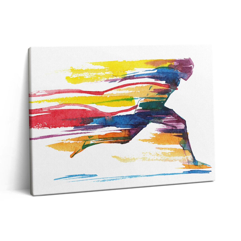 Pictură pe pânză 80x60 Ilustrație colorată a unui alergător