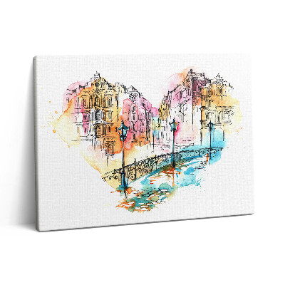 Pictură pe pânză 80x60 Arhitectură în formă de inimă