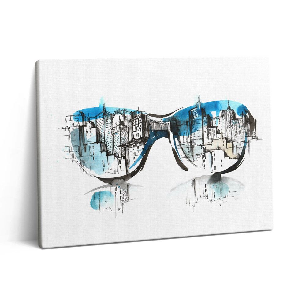 Pictură pe pânză 80x60 Orașul în ochelari