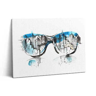 Pictură pe pânză 80x60 Orașul în ochelari