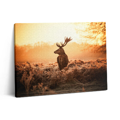 Pictură pe pânză 80x60 Cerb la răsărit