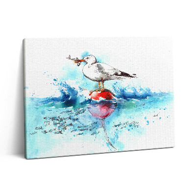 Pictură pe pânză 80x60 Pescăruș pictat