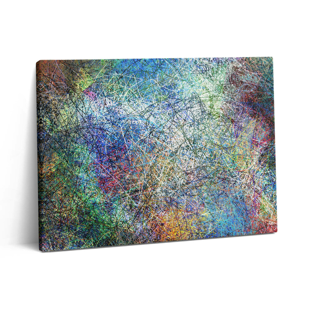 Pictură pe pânză 80x60 Abstracție expresivă a liniilor colorate