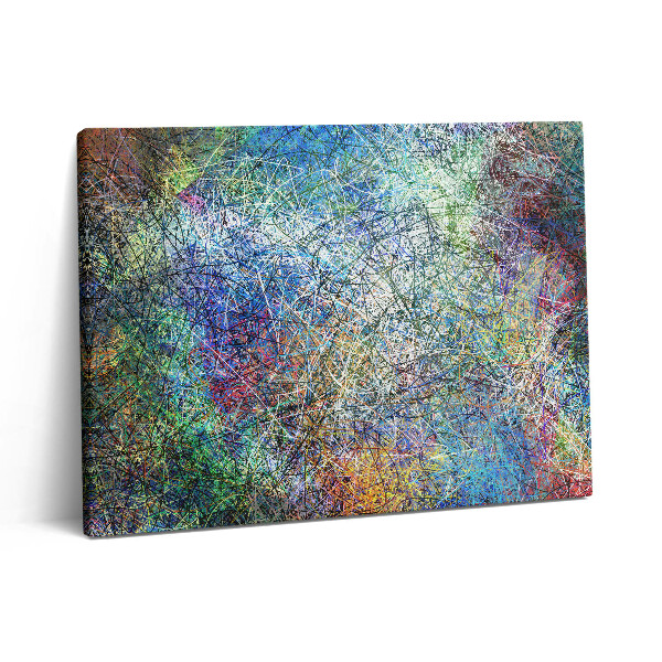 Pictură pe pânză 80x60 Abstracție expresivă a liniilor colorate