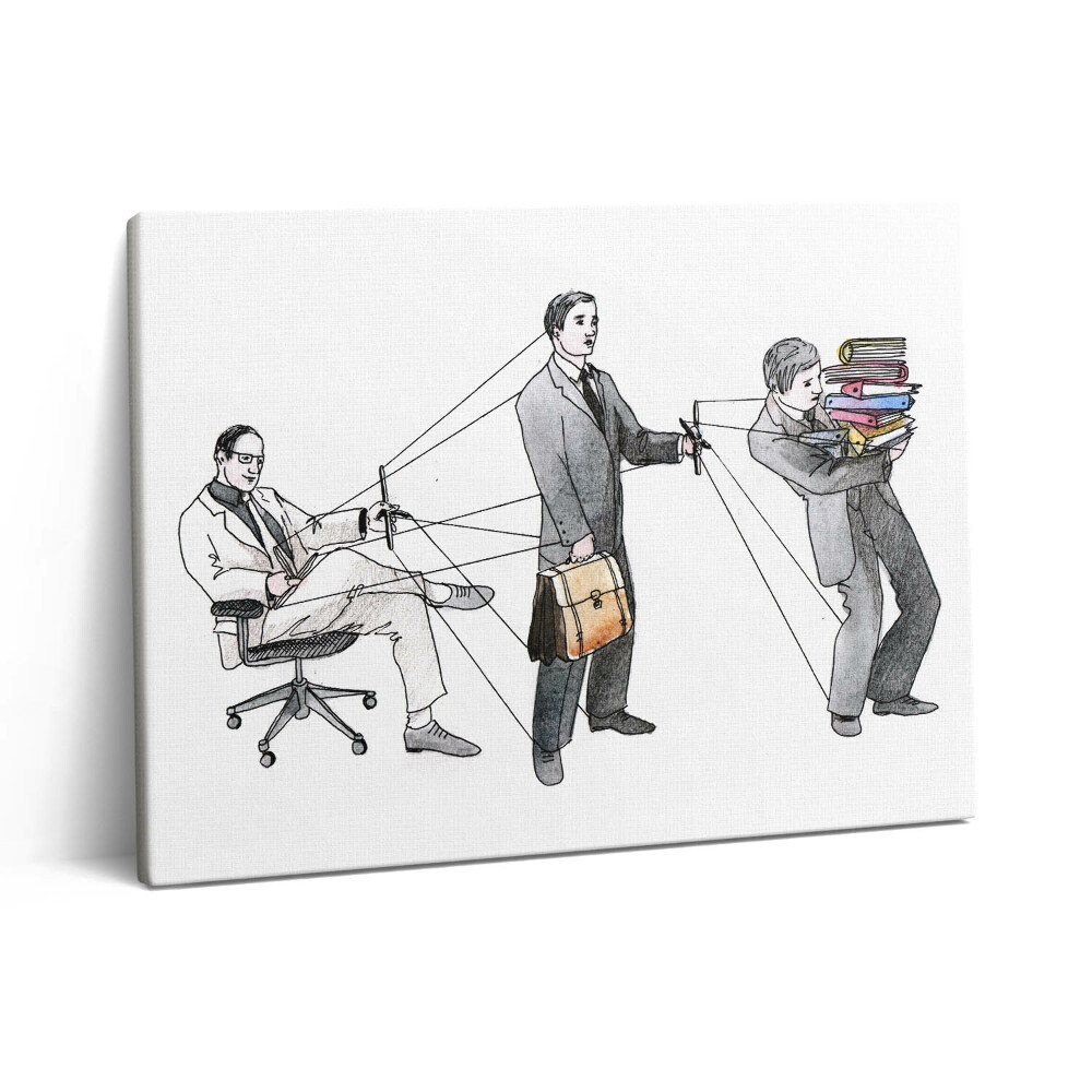 Pictură pe pânză 80x60 Oameni cu păpuși