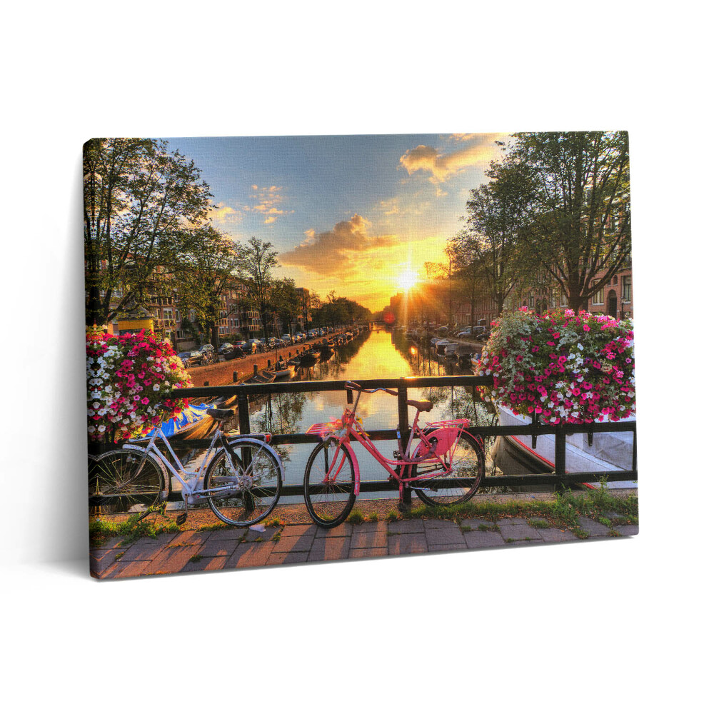 Pictură pe pânză 80x60 Răsărit de soare peste Amsterdam