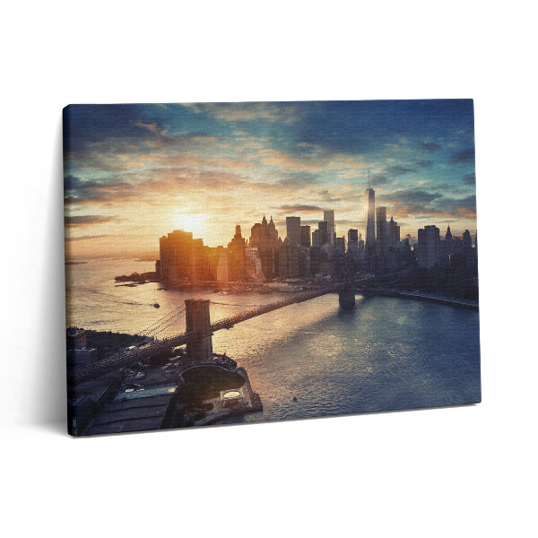 Pictură pe pânză 80x60 New York Manhattan și apus de soare