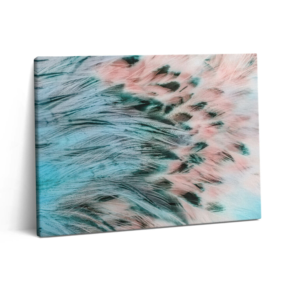 Pictură pe pânză 80x60 Pene colorate