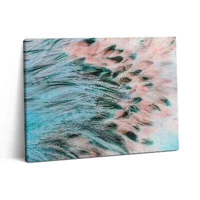 Pictură pe pânză 80x60 Pene colorate