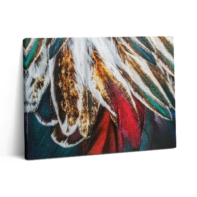 Pictură pe pânză 80x60 Pene de pasăre maro deschis