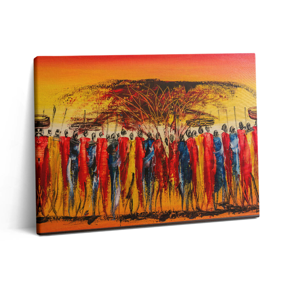 Pictură pe pânză 80x60 Tribul african din Kenya