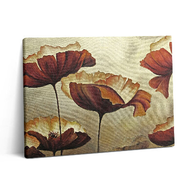 Pictură pe pânză 80x60 Maci pictați