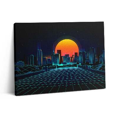 Pictură pe pânză 80x60 Spațiul cibernetic al orașului