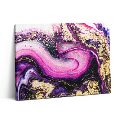 Pictură pe pânză 80x60 Rezumat de marmură cu aur