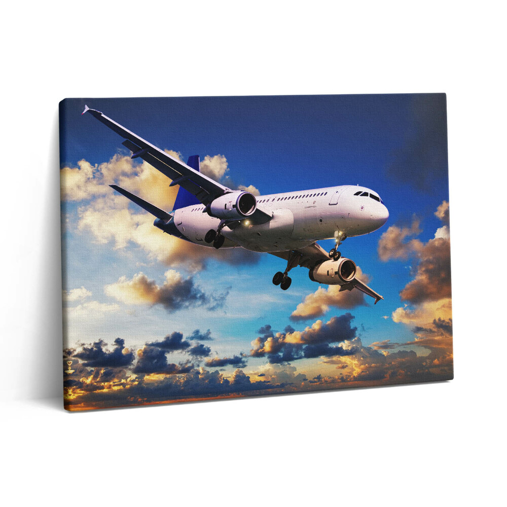 Pictură pe pânză 80x60 Avion în nori